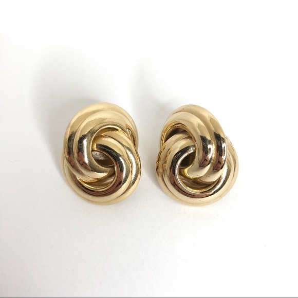 Givenchy Jewelry - Vintage Givenchy knot gold tone earrings